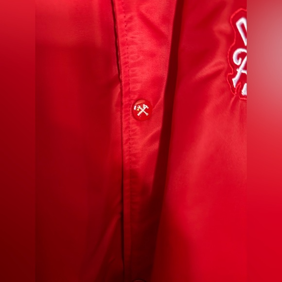 DIXXON PASTIME NYLON VARSITY JACKET - RED Bomber Jacket Men’s 3XL - Picture 7 of 10